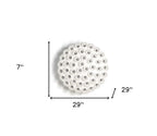 29 X 29 X 7 White Glass Metal Pendant Lamp