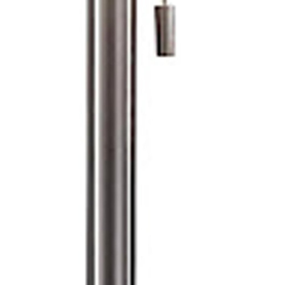 22" Antiqued Brass Metal Cylinder Table Lamp With Off White Drum Shade