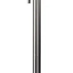 61" Brass Metal Floor Lamp With White Fabric Cylinder Shade