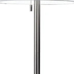61" Brass Metal Floor Lamp With White Fabric Cylinder Shade
