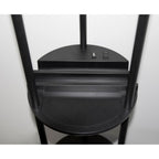 67" Black Metal Column Floor Lamp With White Linen Shade