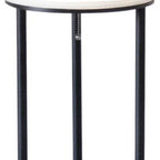 67" Black Metal Column Floor Lamp With White Linen Shade