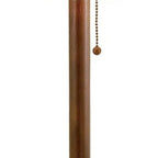 31" Walnut Solid Wood Standard Table Lamp With Beige Shade