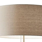 66" Brown Floor Lamp With Brown Fabric Drum Shade