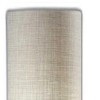 Brass Metal Two Light Novelty Floor Lamp With White Fabric Drum Shade