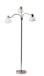 69" Gold Three Light Tree Floor Lamp With Clear Plastic Bowl Shade