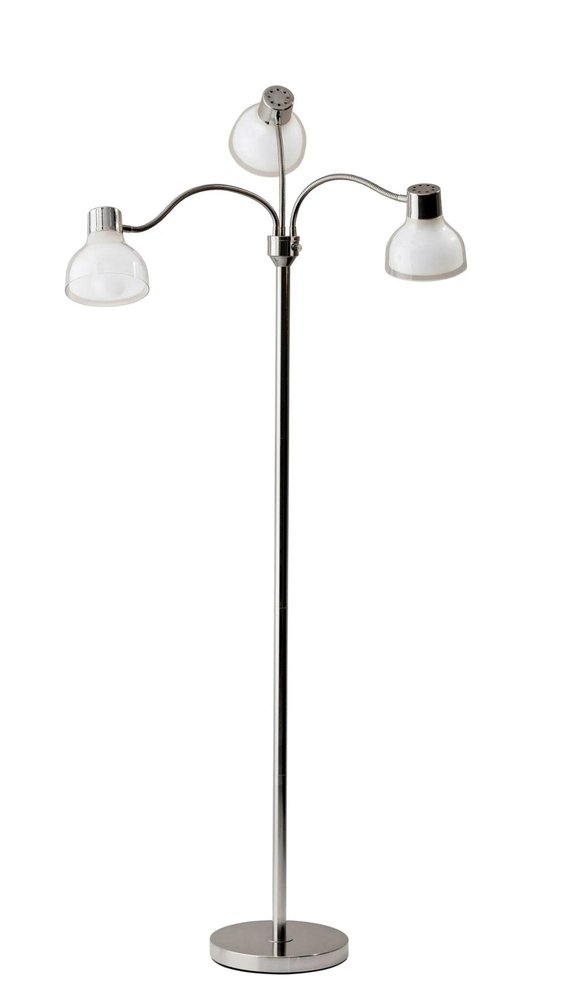 69" Gold Three Light Tree Floor Lamp With Clear Plastic Bowl Shade