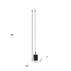 Brass Genuine Marble And Glass Column Floor Lamp