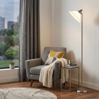 72" Silver With White Plastic Shade