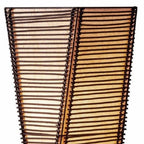 50" Black Floor Lamp With Black and Tan Twisted Cylinder Shade