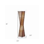 50" Black Floor Lamp With Black and Tan Twisted Cylinder Shade
