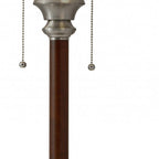 23" Silver Metal Standard Table Lamp With White Shade