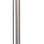 61" Silver Two Light Floor Lamp With White Fabric Drum Shade