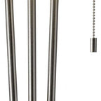 Stylish Triple Pole Brushed Steel Metal Table Lamp