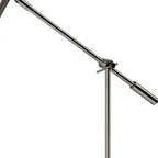 22" Black Metal Swing Arm LED Desk Lamp With USB And Antiqued Gold Cylinder Shade