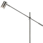 63" Black And Gold Adjustable LED Task Floor Lamp With Antiqued Brass Metal Cylinder Shade