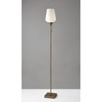 71" Brass Metal Torchiere Floor Lamp With White Glass Novelty Shade