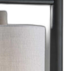 23" Gray Metal Novelty Table Lamp With White Empire Shade