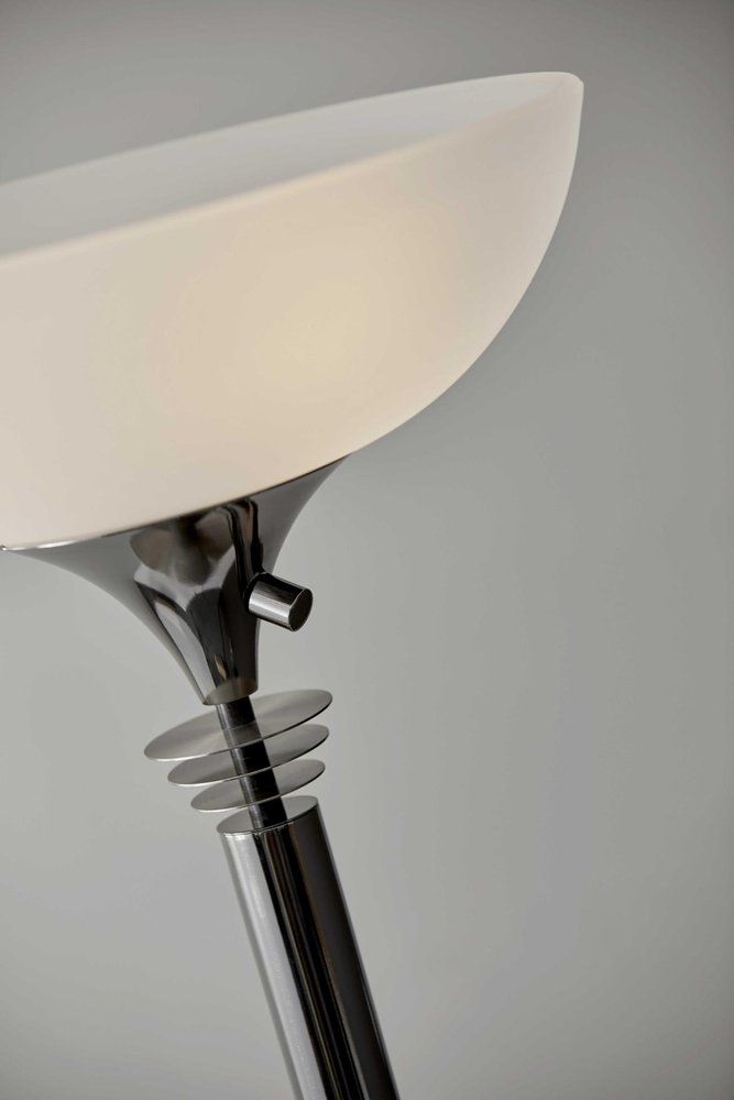 72" Silver With White Glass Shade