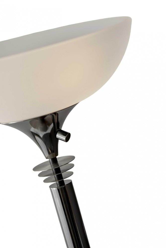 72" Silver With White Glass Shade