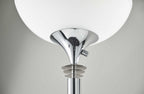 72" Silver With White Glass Shade