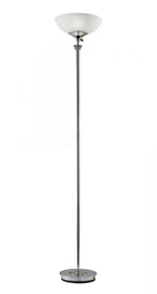72" Silver With White Glass Shade