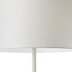 60" White Floor Lamp With White Fabric Drum Shade