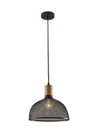Caged Black Metal Large Ceiling Pendant