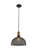 Caged Black Metal Large Ceiling Pendant