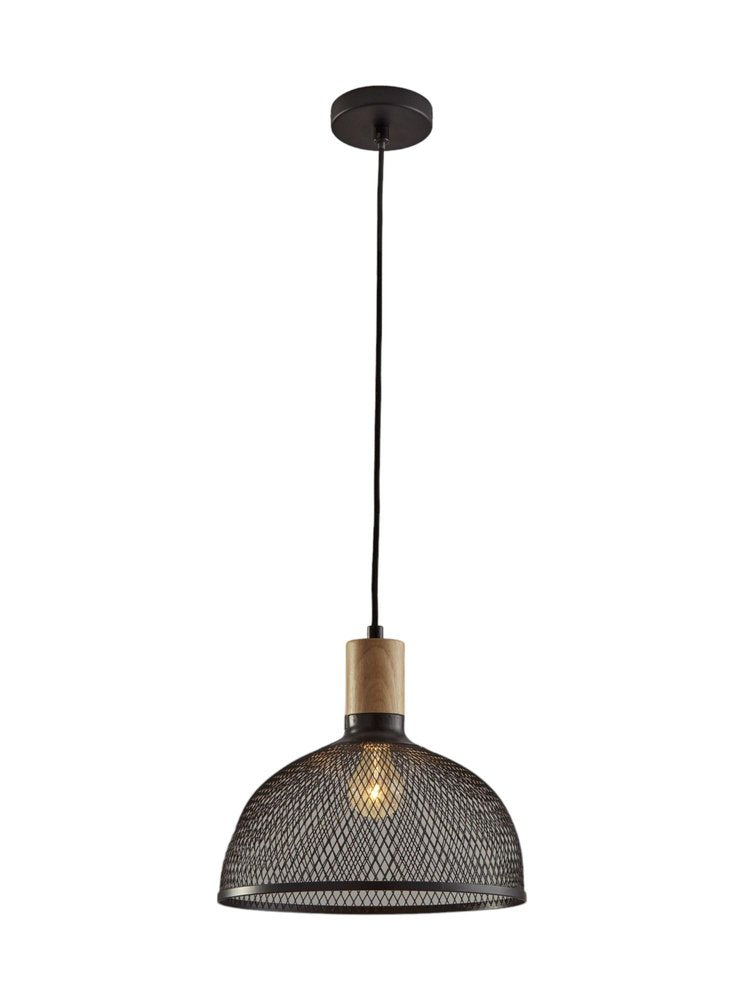 Caged Black Metal Large Ceiling Pendant