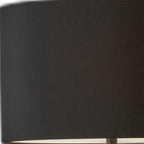 60" Natural Metal Tripod Floor Lamp With White Fabric Drum Shade