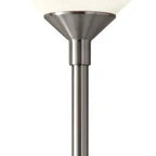73" Black And White Torchiere Floor Lamp With White Acrylic Cone Shade