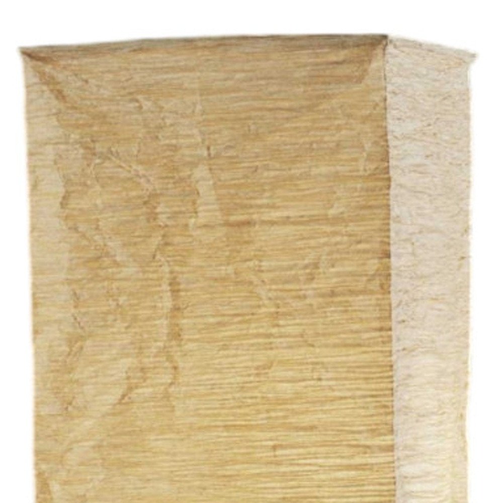 57" Brown And White Two Light Column Floor Lamp With White Paper Rectangular Shade