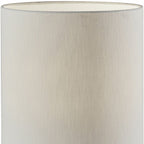 Black Wood Circular Block Table Lamp