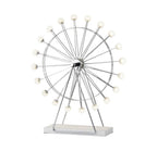 22" Off White Metal Multi Light Bedside LED Table Lamp With Off White Globe Shade