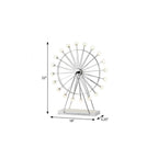 22" Off White Metal Multi Light Bedside LED Table Lamp With Off White Globe Shade