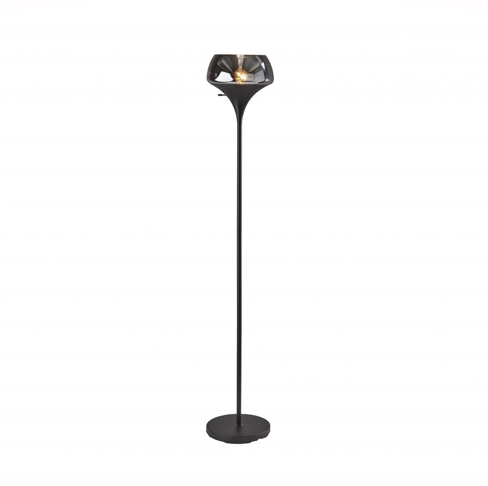 70" Black With Black Glass Shade