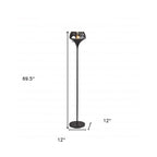70" Black With Black Glass Shade
