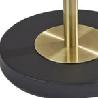 65" Brass Torchiere Floor Lamp With White Acrylic Globe Shade