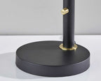 32" Black And Gold Metal Desk Lamp With Cinched Cone Shade