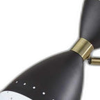 32" Black And Gold Metal Desk Lamp With Cinched Cone Shade
