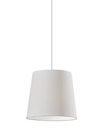 White Drum Textile Chandelier With White Shades