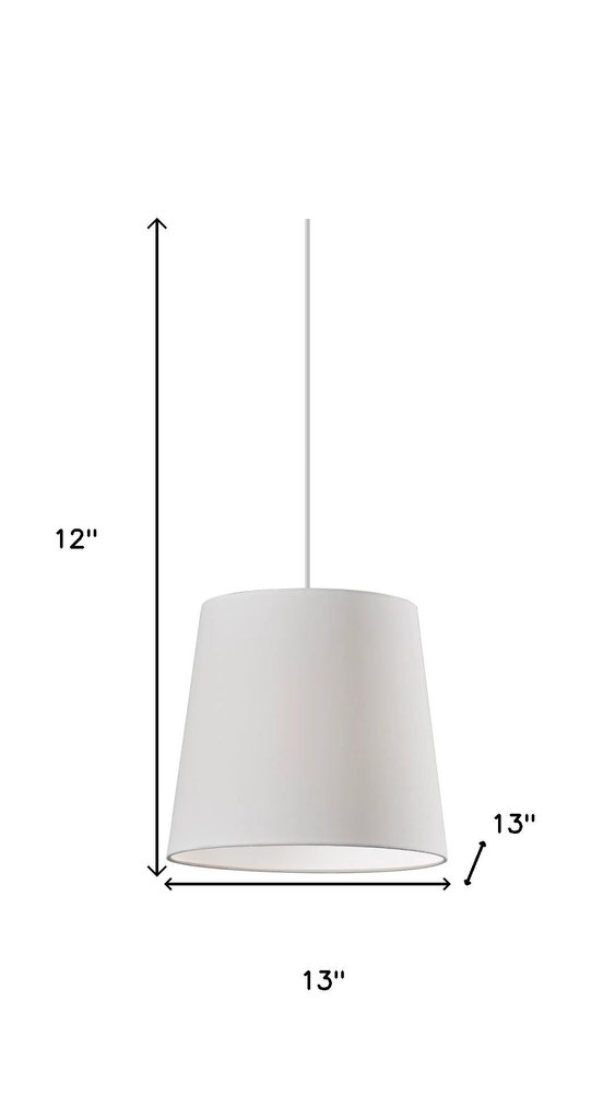 White Drum Textile Chandelier With White Shades