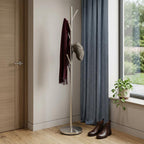 67" Brushed Steel Coat Tree Rack