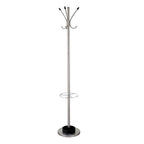 13" X 68" Brushed Steel Brushed Steel Stand  Coat Rack