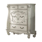 47" White Solid Wood Five Drawer Dresser
