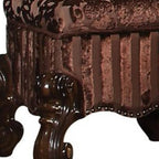 22" Chocolate Fabric Damask Footstool