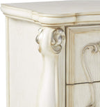 31" White Wood Two Drawer Nightstand