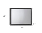 36" Black Wood Dresser Mount Framed Mirror