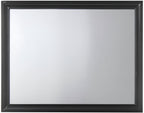 36" Black Wood Dresser Mount Framed Mirror